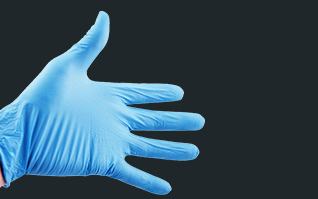 無(wú)粉藍(lán)色防過(guò)敏醫(yī)用檢查丁腈手套