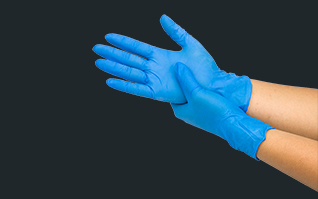 一次性無(wú)粉藍(lán)丁晴手套